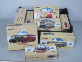 Ten Corgi Diecast Model Buses to include #97078 Bedford OB's - From Corkhills to Kasteel, #97178