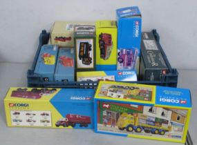 Eleven Diecast Model Commercial Vehicles by Corgi, to include #09802 ERF 8 wheel rigid, with load (