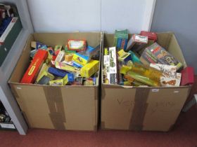 A large quantity of diecast model vehicle, model railway, locomotive and toy empty boxes. Brands
