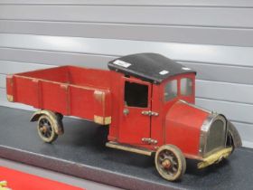 A First Half XX Century Home Crafted Model Made Out of Wood and Metal of a Four Wheel Lorry, circa