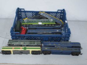 Six "OO" Gauge Locomotives and Rolling Stock by Triang, Lima, to include Trans Continental double-