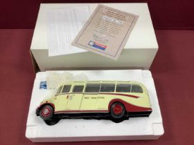 A 1:24th Scale OC Original Classics Diecast Model Bedford Duple OB Coach, red and cream body in “