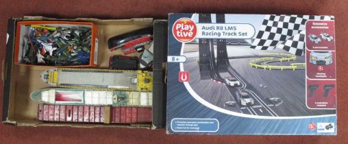 Quantity of Diecast Aircraft, a Micro 'Audi' Slot Car Set, boxed and made up plastic ships,