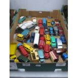 A quantity of predominantly original 're-painted' diecast model vehicles by Dinky, Corgi including