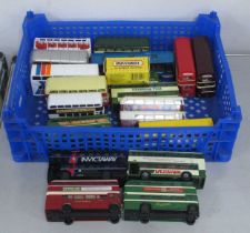 Twenty Diecast Buses by Corgi and Others, playworn good.