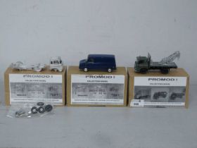 Three PROMOD collectors white metal models comprising of #358 Bedford RL Breakdown Crane (tyres