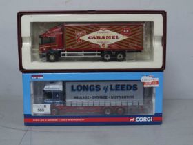 Two 1:50th Scale Diecast Model Commercial Vehicles by Corgi comprising of #CC14202 Scania P Box