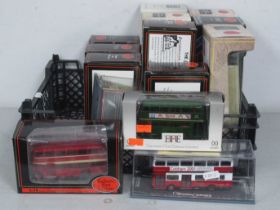 Fourteen 1:76th Scale Diecast Model Buses by EFE, Corgi to include #29006 G.M. Standard