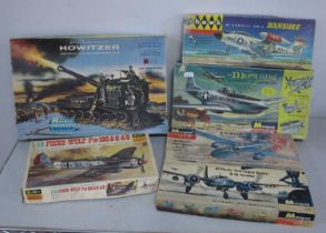 Six Plastic Model Kits by Monogram, Hawk, Fujimi, Renwall. All with a military theme including