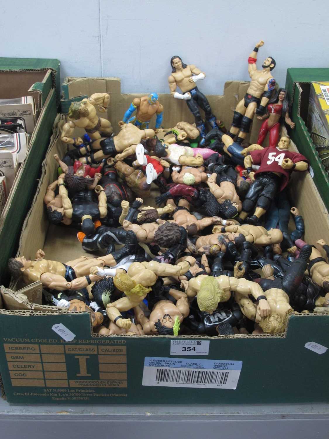 A Quantity of WWF Plastic Action Figures, predominantly by Jakks Pacific and Mattel, playworn.