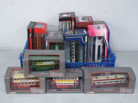 Thirteen 1:76th Scale Diecast Model Buses by Corgi, Gilbow, Creative Master to include The