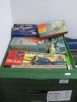 A quantity of plastic model kits by Aurora, Frog, Revell, Kleeware and other to include The Lindberg