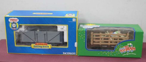 Two "G" Gauge Items of Boxed Rolling Stock, a Lehmann Ref No 94061 cattle wagon (with two cows)