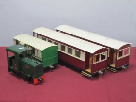 A Bradbright 'O' Gauge/7mm 0-4-0 Diesel Tank Locomotive, battery powered; finished overall dark