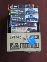 Six Boxed Plastic Locomotive Kits, comprising, "Casey Jones" 4-6-0 with motorizing kit: two