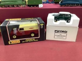 Two 1:18th Scale Diecast Model Cars comprising of Eagle Collectibles #441700 Land Rover Serie II 109