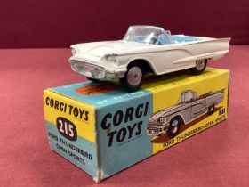 Original Corgi Toys No 215 Ford Thunderbird Open Sports, white, overall good plus, slight chipping