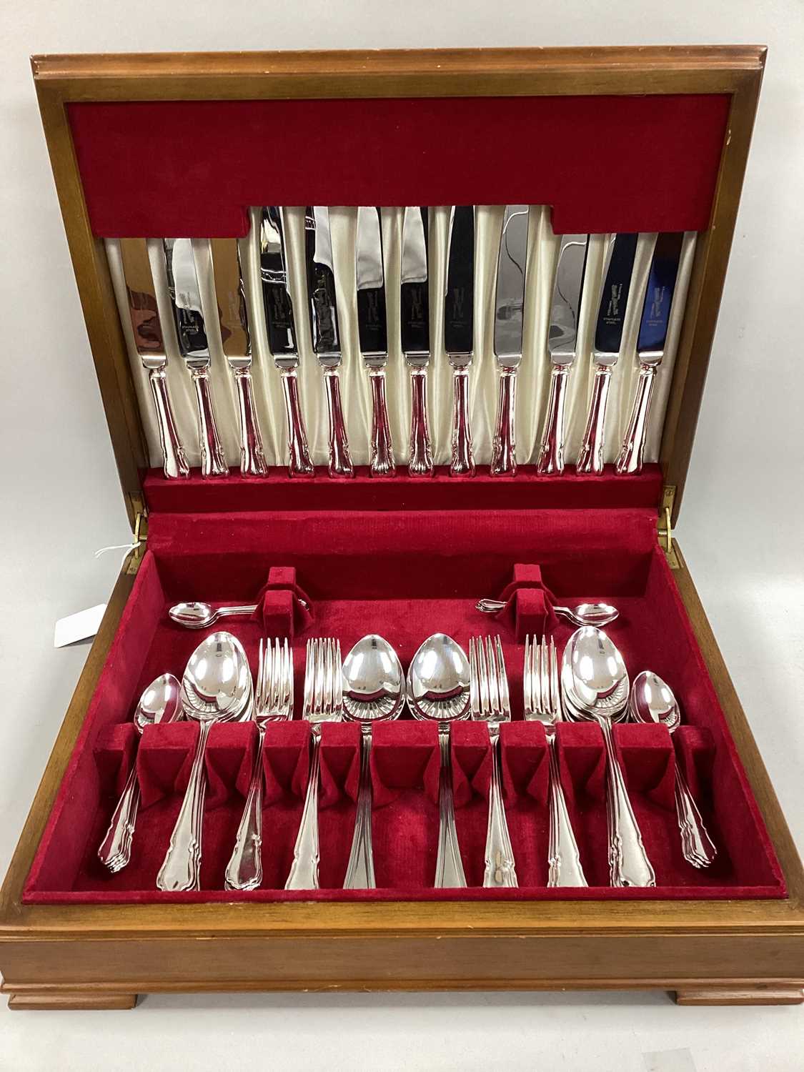 Pinder Bros Ltd (Sheffield) Electroplated Canteen of Dubarry Pattern Cutlery, in original fitted