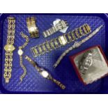 Assorted Modern Ladies Wristwatches, including Seksy, DKNY, Marcel Drucker, Tissot etc :- One Tray