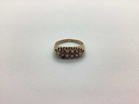 An Antique Diamond Set Ring, set throughout with old cut stones (finger size Q).