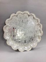 A Highly Decorative Anglo Indian Plated Tray, of shaped design, allover profusely detailed with