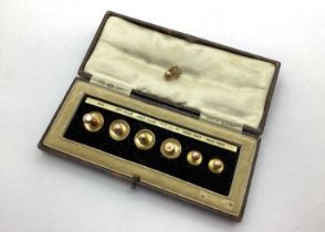 A Vintage Cased Set of Gent's Dress Studs, each stamped "9ct", in original fitted case 'The OP Set',