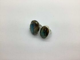 Gemporia; A Large Oval Claw Set Labradorite Dress Ring, stamped "925" (finger size P1/2), and