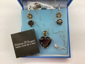 A Modern QVC Chateau D'Argent Collection Pendant on Chain, the large claw set heart shape stone,