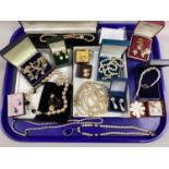 A Mixed Lot of Assorted Imitation Pearl Costume Jewellery, including earrings, necklaces, etc :- One