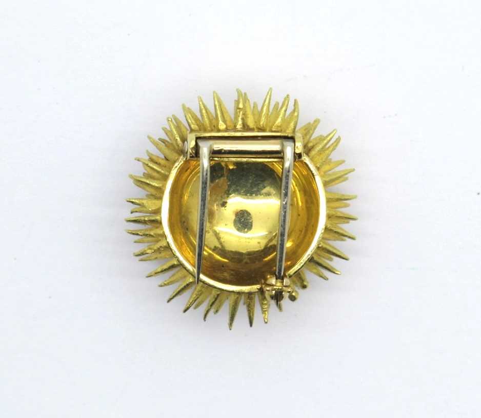 Tiffany & Co; A Novelty Vintage Sea Urchin Brooch, with claw set sapphire and diamond flowerhead - Image 6 of 7
