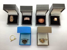 Modern TGGC, QVC and Other "925" Dress Rings, including single stones, cluster style, claw set, half