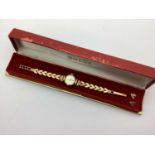 Omega; A Ladies Dress Wristwatch, on a later fancy link 9ct gold bracelet, in original Omega case.