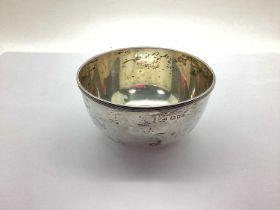 AHallmarked Silver Bowl, of plain design, inscribed "To Jane 29.10.33 from her Godfathers" (