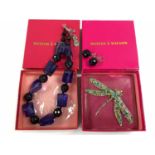 Butler & Wilson; A Large Inset Dragonfly Brooch, boxed, together with a Butler & Wilson chunky glass