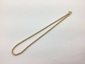 A Modern 9ct Gold Ropetwist Chain, (4grams).