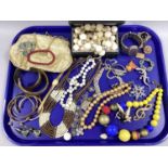 A Mixed Lot of Assorted Costume Jewellery, including bead necklaces, micromosaic and other brooches,