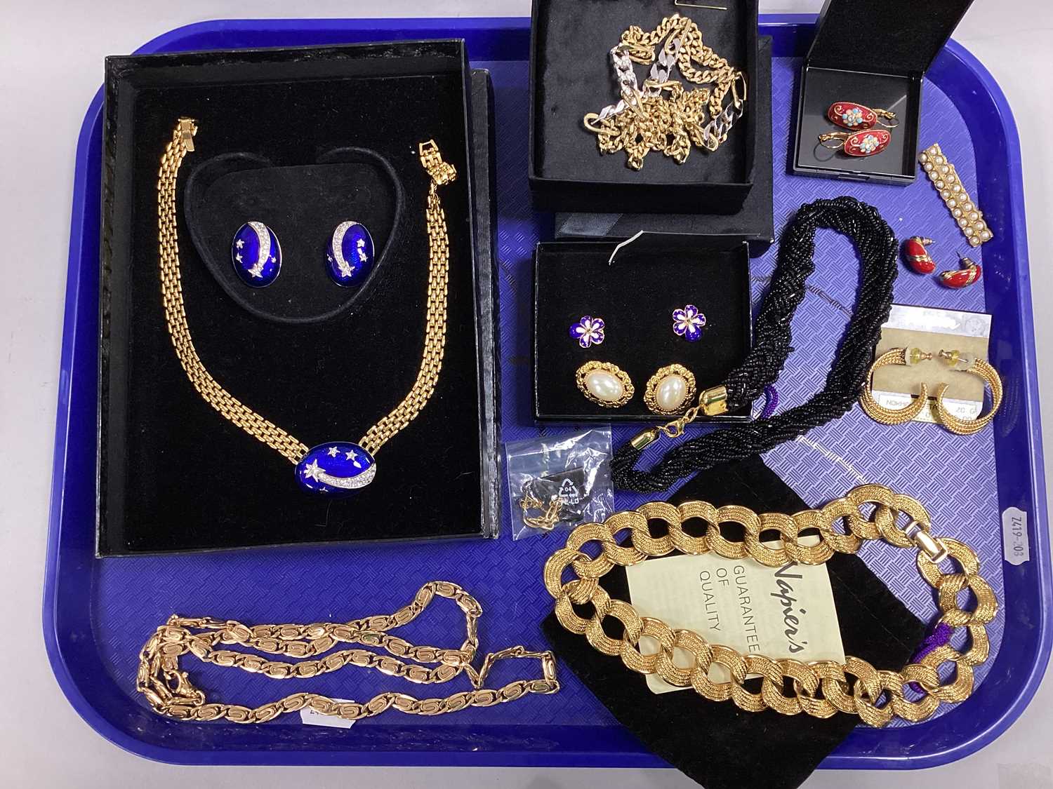 Napier, Joan Collins and Other Gilt Colour Costume Jewellery, including large link chains, large