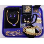 Napier, Joan Collins and Other Gilt Colour Costume Jewellery, including large link chains, large