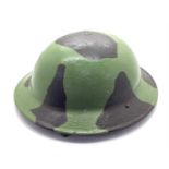 WWII British Brodie Helmet, with liner and chin strap.