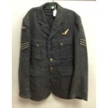 WWII British Royal Air Force (RAF) jacket with Sergeant/Air Gunner insignia (AG brevet probable