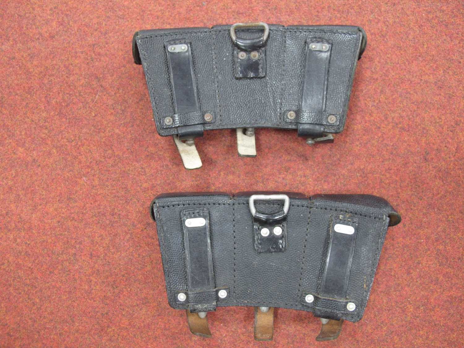 WW2 German Army K98 leather ammunition pouches (2). Due to the nature of these items we politely - Bild 3 aus 4