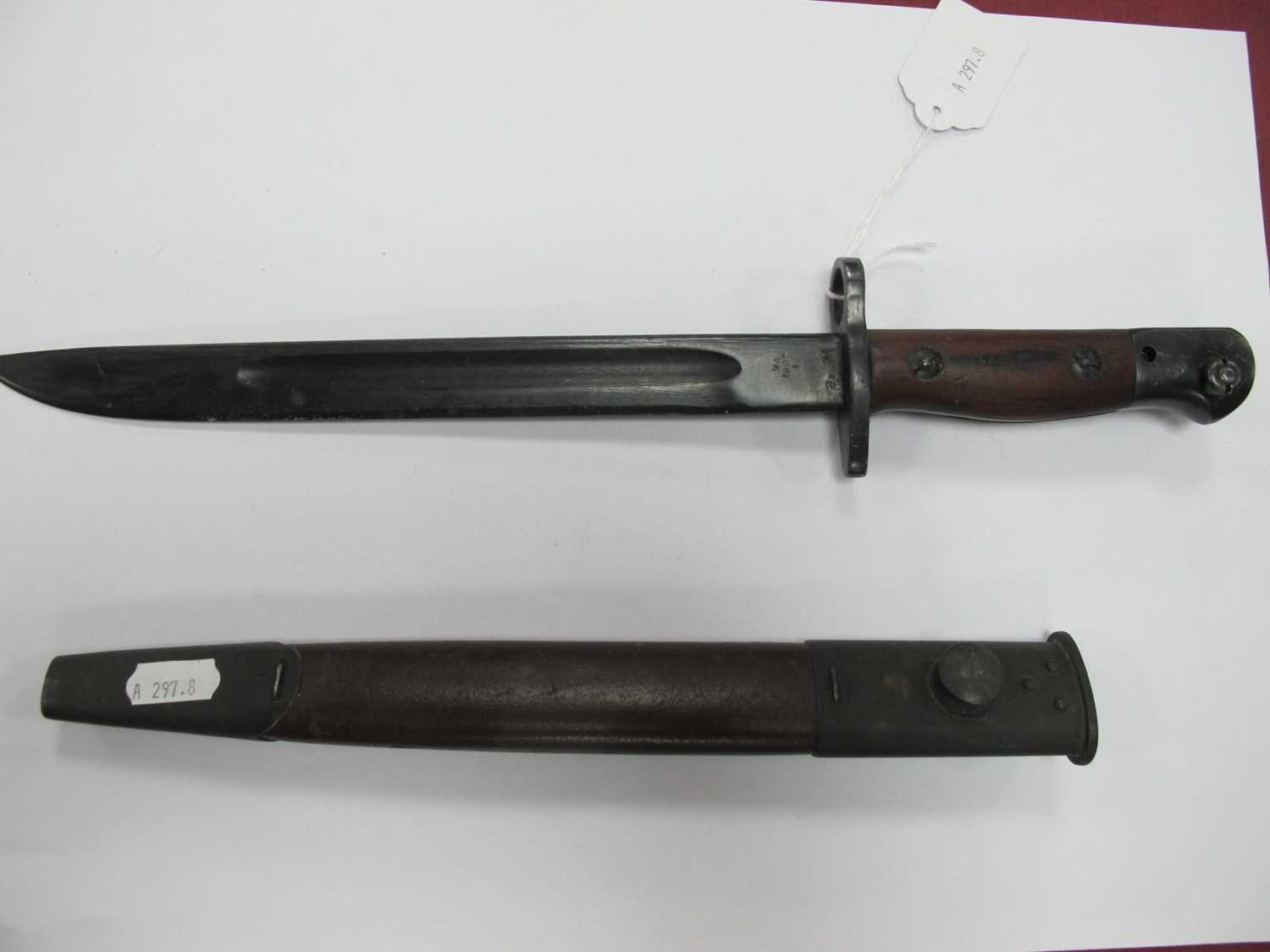 WWII Australian 1907 Pattern Short Bayonet, with various marks on blade including year '45', - Image 9 of 12