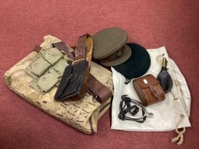 British Army Webbing, including Sam Browne belt, belt and pouch, beret, Royal Berkshire Regiment