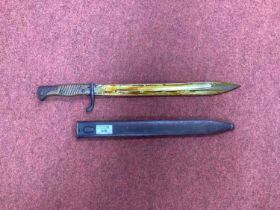 WWI Imperial German Model 1898/05 'Butcher Knife' Bayonet with Scabbard, marked on blade with