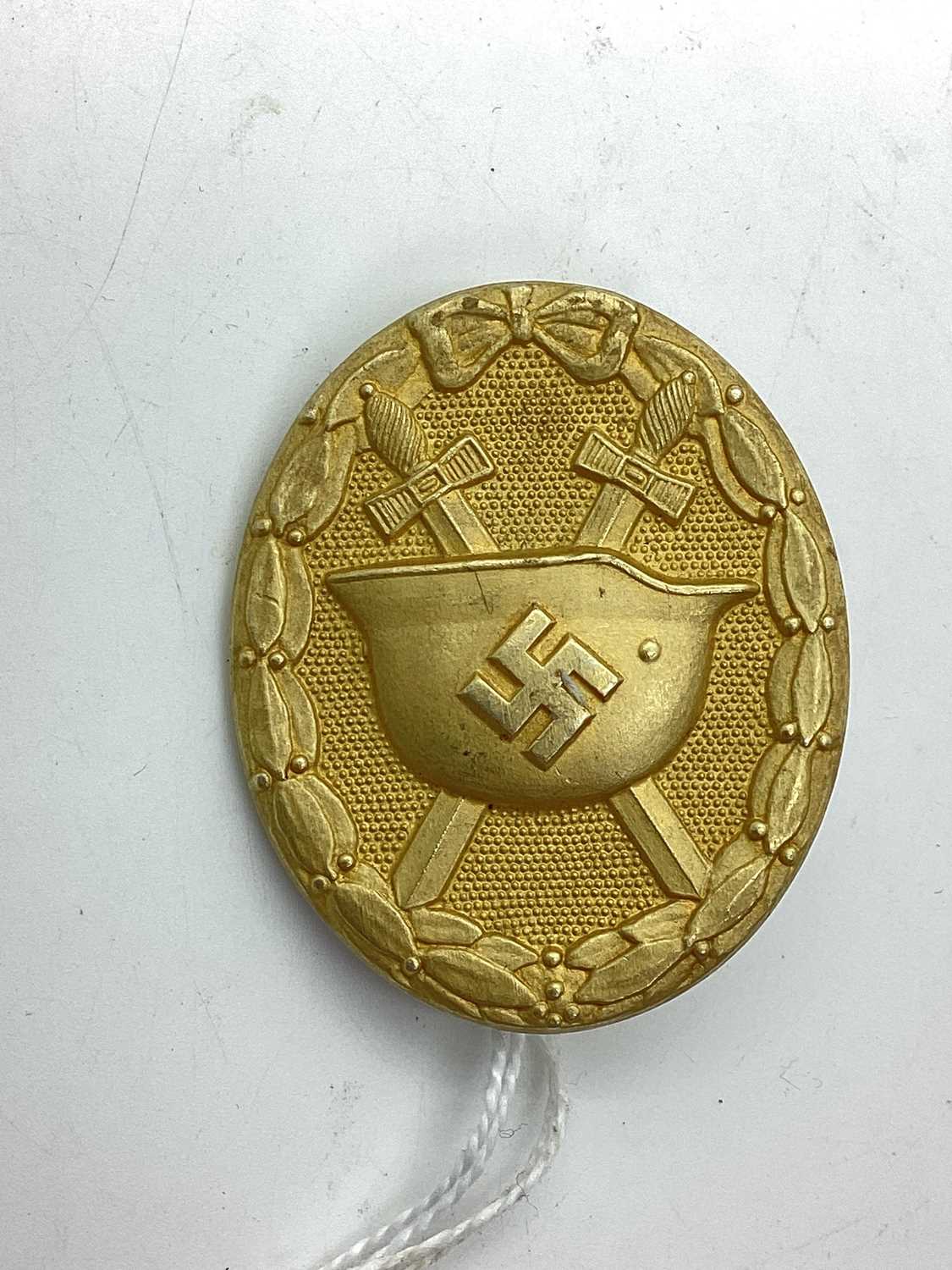 WWII Third Reich German Wound Badge Gold Grade, with manufacturer mark L/53 on reverse. Due to the