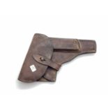 WW2 German Army P35 Radom Pistol Leather Holster, marked inside the flap 'bnz' 1943(?) P35 and small