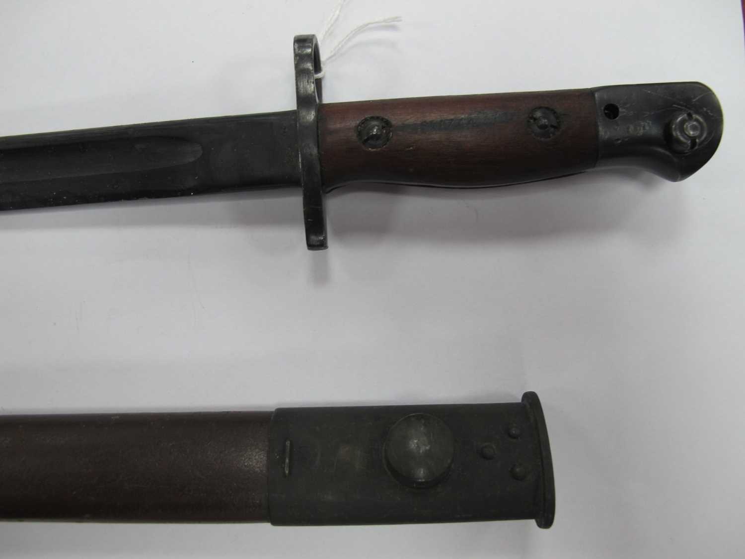 WWII Australian 1907 Pattern Short Bayonet, with various marks on blade including year '45', - Image 5 of 12