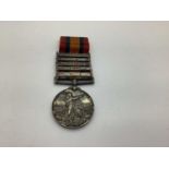 Queens South Africa Medal with Orange Free State, Defence of Ladysmith, Transvaal, Laings Nek and