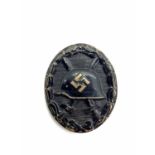 WWII Third Reich German Wound Badge Black Grade, with manufacturer mark L54 on reverse. Due to the