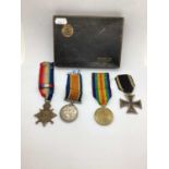 WWI Trio of British Medal, comprising 1914-15 Star awarded to 38970 GNR W S Aylett RFA, British